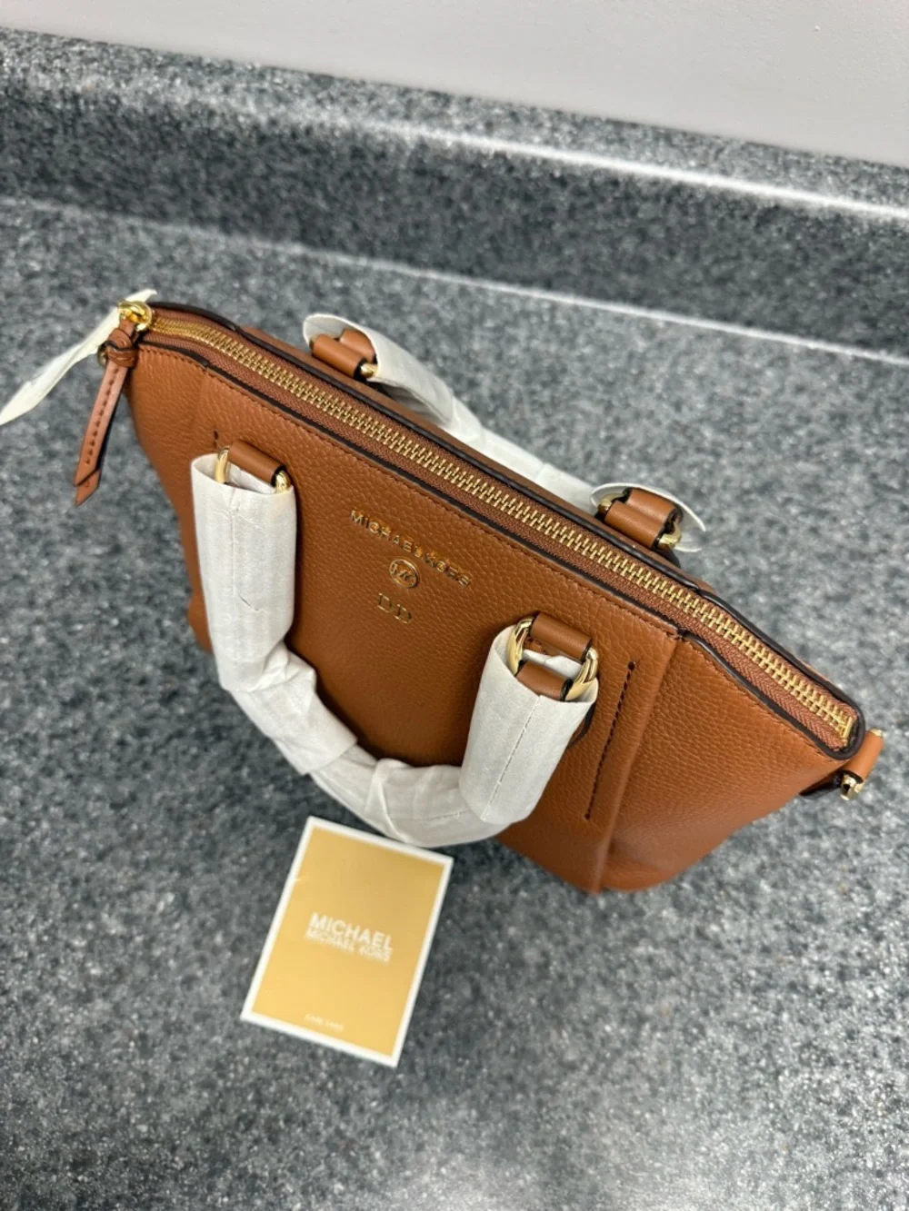 NWT Michael Kors Small Sienna Brown Leather Satchel TopHandle/Crossbody Bag $328 - Picture 10 of 16